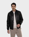 Tommy All Leather Men's Bomber Jacket | Black